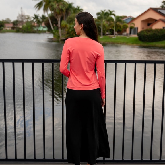 DEVORAH'S SECRET Coral  Modest Top/Shell Solid - Picture 3 of 3